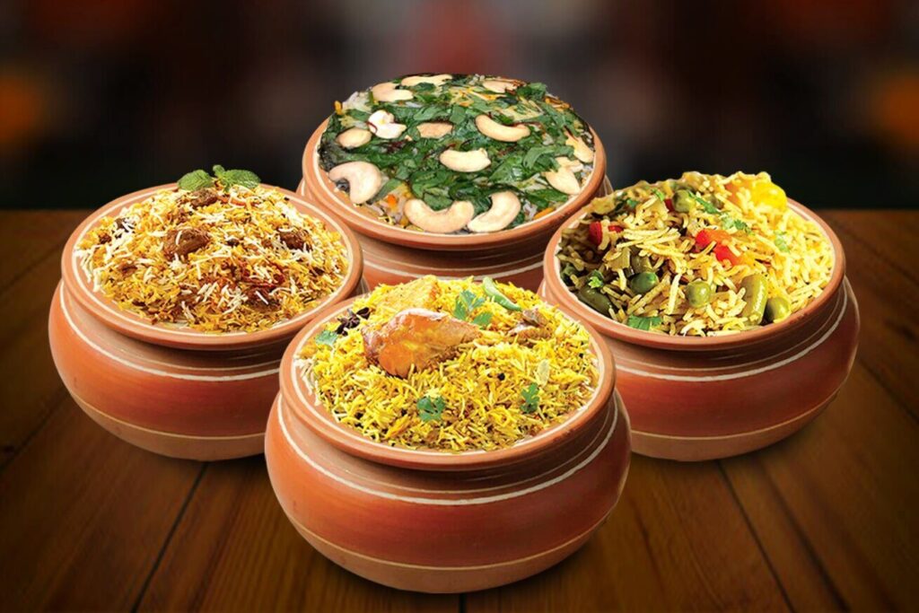 5 matka biryanis in Pakistani street food style